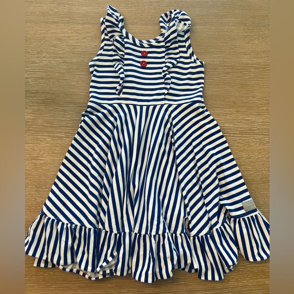 Eleanor Rose Blue & White Stripe Dress Size 8-10